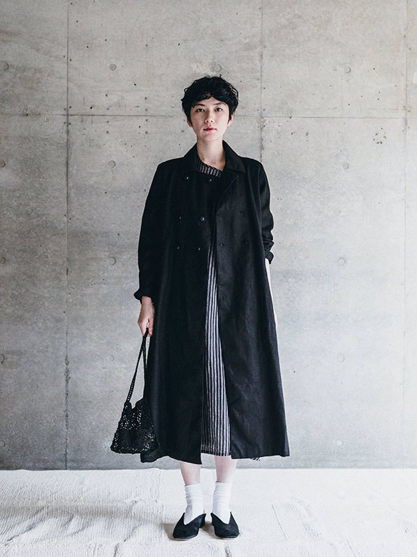 上品なスタイル 美品◇fog linen ロングコート フェイ work ロング 